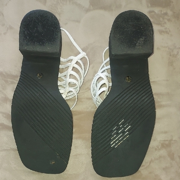 Women's Strappy White Sandals - Picture 6 of 7